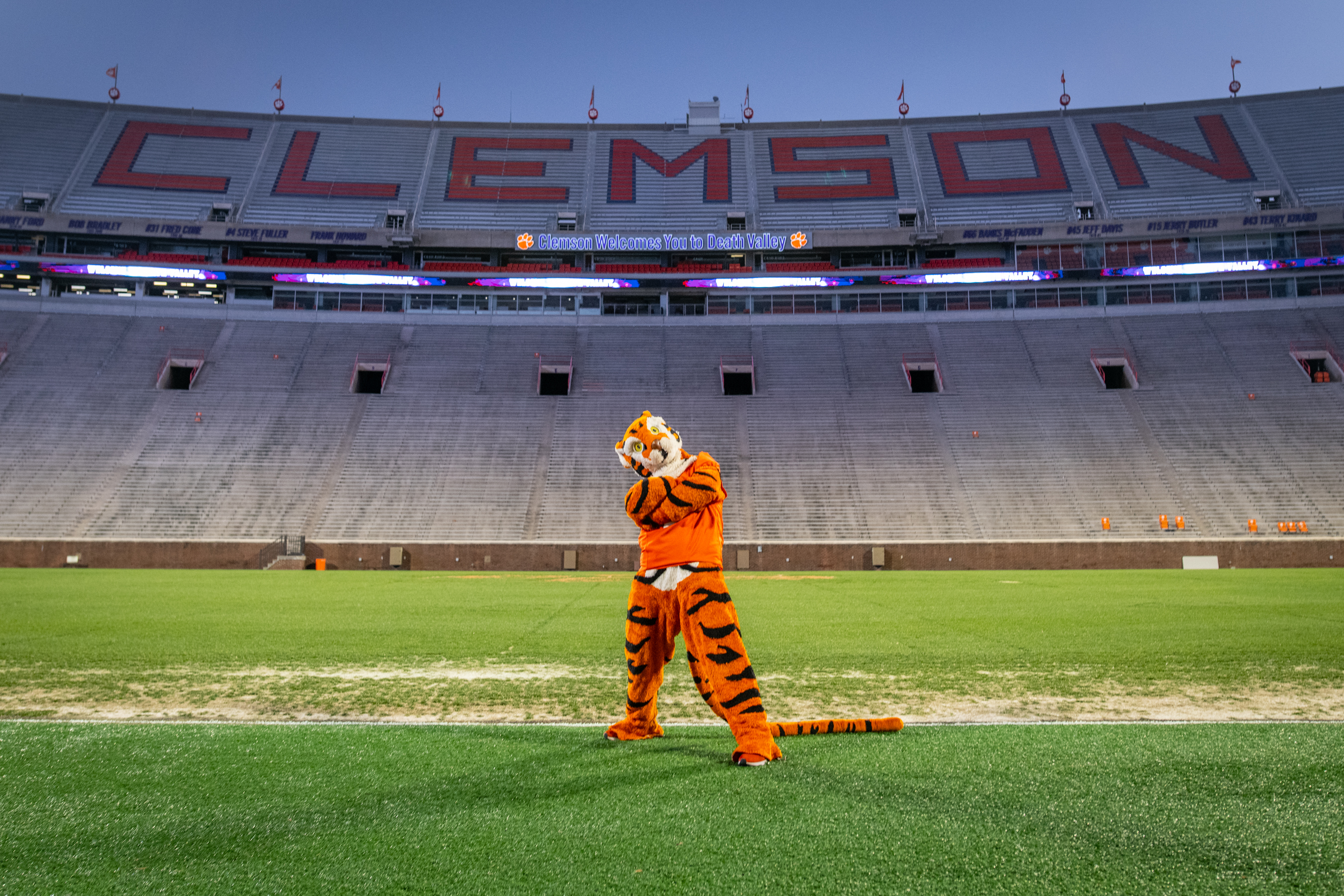 The Tiger mascot embodies Clemson spirit and pride.